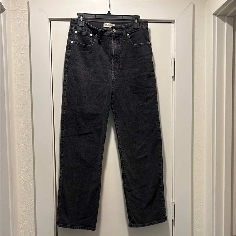 Black High-Rise Straight Leg Jeans